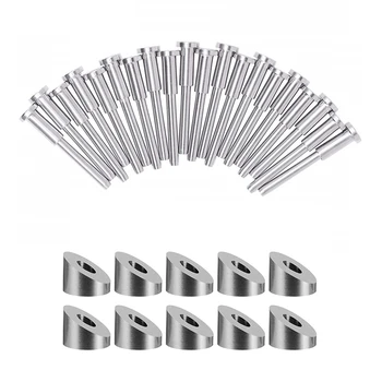 

20 Pack Invisible Receiver and Swage Stud End & 10 Pcs T316 Stainless Steel 1/4 Inch 30 Degree Angle Beveled Washer