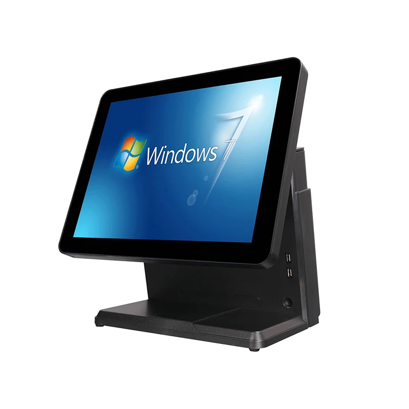 

i3 main processor cash register windows POS system 15" single touch screen small customer display