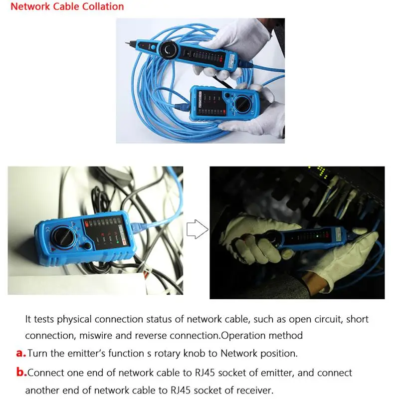 Высокое качество сетевой кабель тестер детектор RJ11 RJ45 Cat5 Cat6 телефонный провод трекер Tracer тонер Ethernet LAN линия Finder