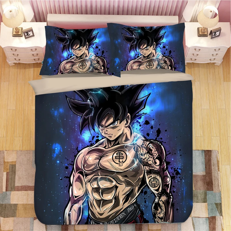 DRAGON BALL Z 3D постельное белье набор пододеяльников наволочки один кусок мой герой Academy Uzumaki Наруто одеяло постельный комплект s постельное белье - Цвет: 7