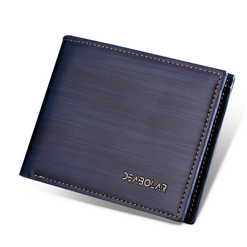 

DEABOLAR Men's PU Leather Wallet Top Quality Card Holder Multi Pockets Purse Simple Purse