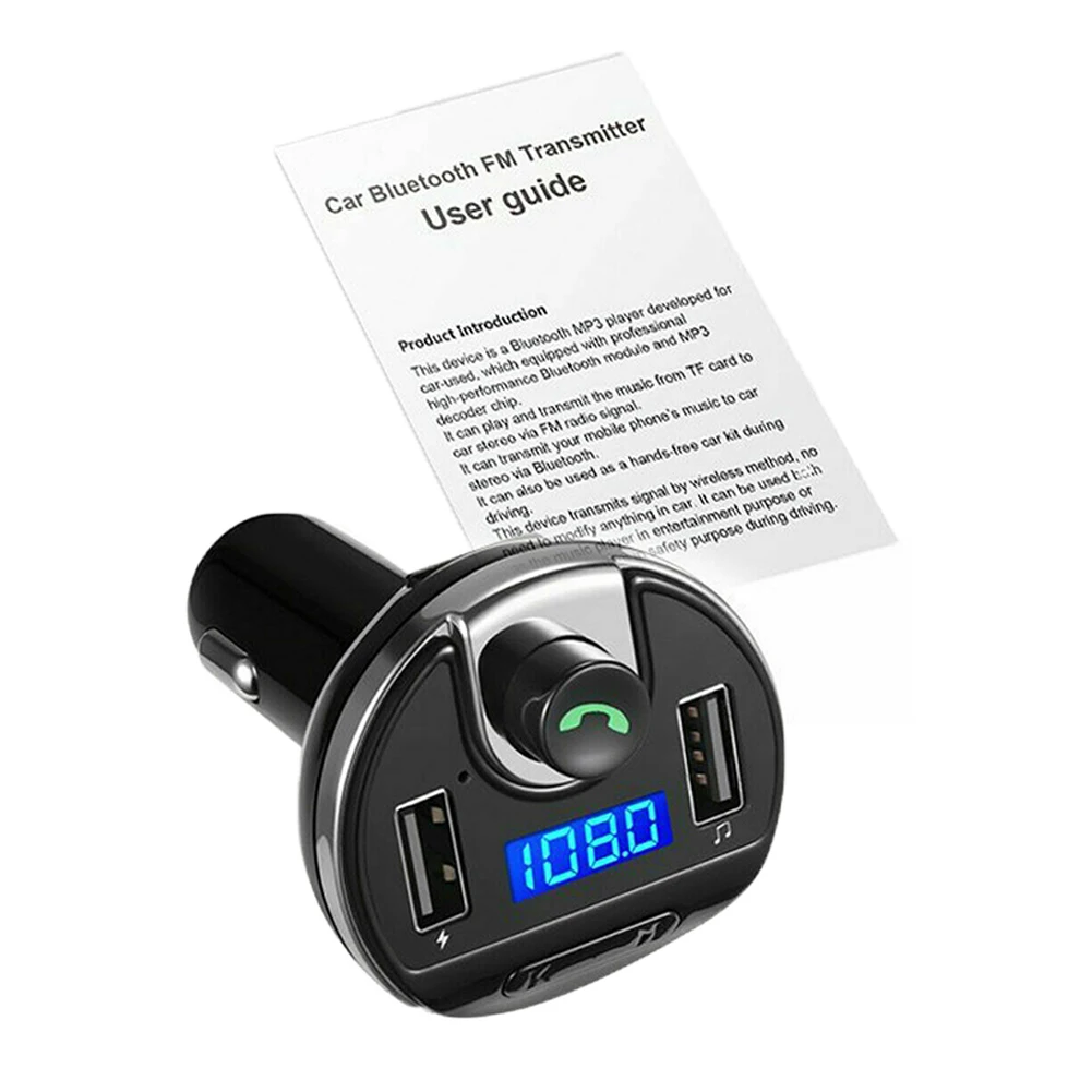 Беспроводной автомобильный Bluetooth fm-передатчик, автомобильные видеоплееры, mp3-плеер, радио, быстрое зарядное устройство с двумя USB, адаптер питания, стерео радио