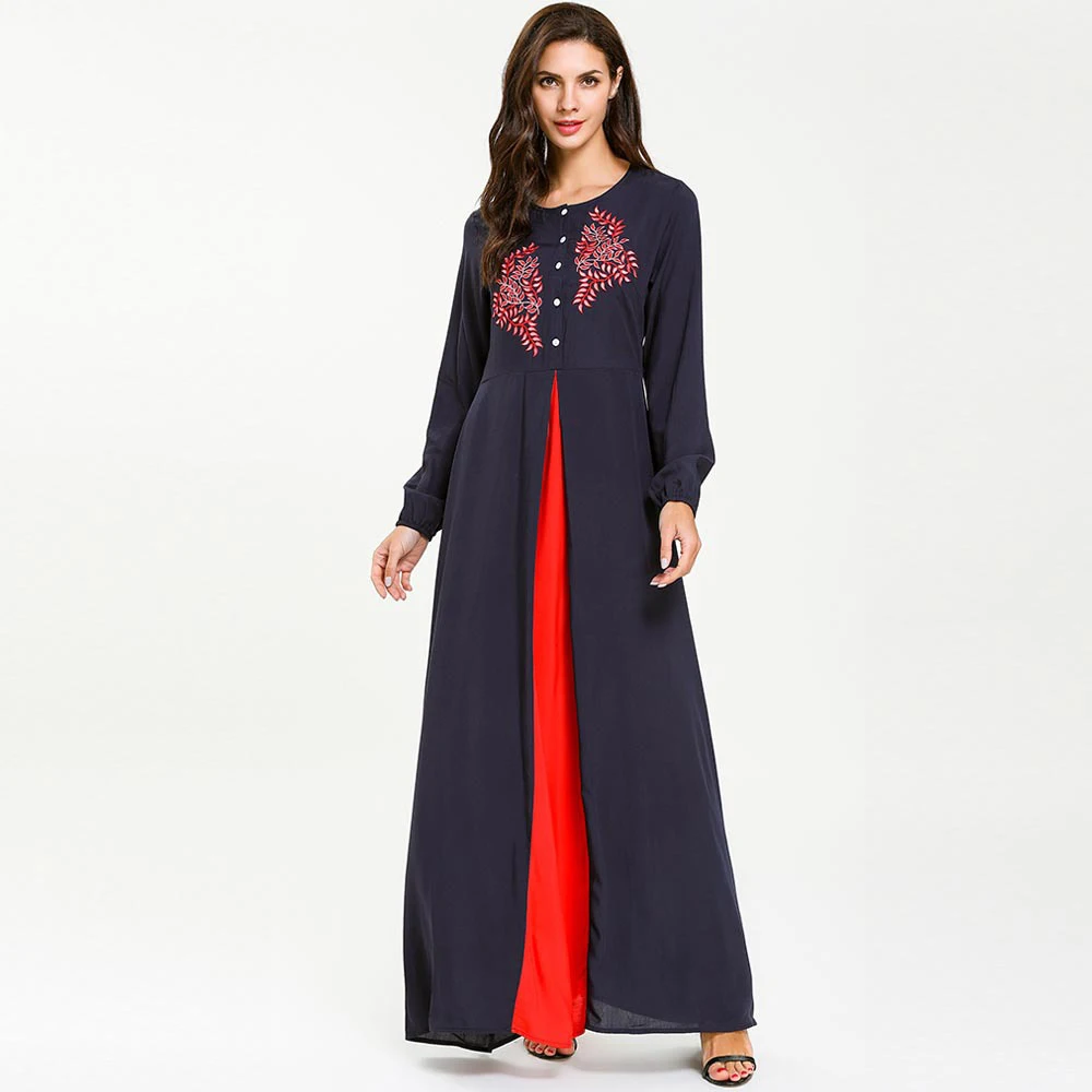 Islamic Clothing Muslim Hijab Dress Women Abaya Kaftan Front Placket Single Breasted Long Robe Elbise Islam Turkey Arab Dresses |
