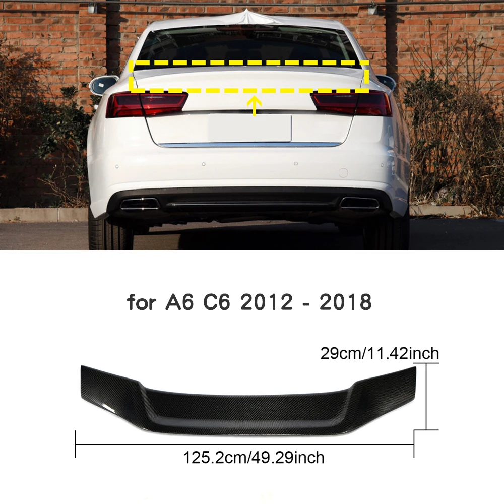 Для Audi A6 C6/A6 C7 задний спойлер багажника крыло 2008- высокое качество углеродное волокно Задняя накладка на Багажник крыло спойлер