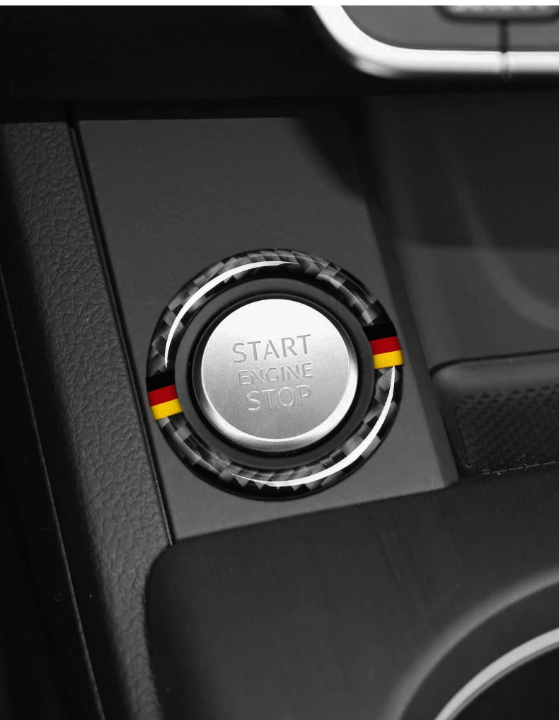 Для Audi A3 A4 A5 A6 c5 c6 Q5 Q7 S3 S6 S7 автомобильный двигатель из углеродного волокна кнопка запуска стоп накладка кольцо для ключей наклейки и наклейки для автомобиля