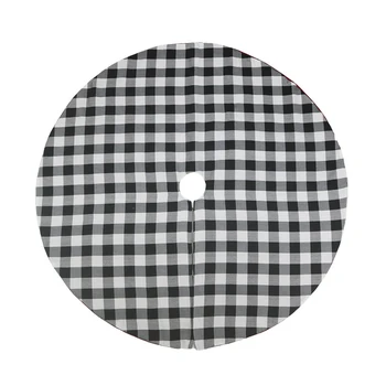 

Christmas tree skirt double-layer plaid printing simple decoration Christmas ornaments 48-inch Christmas tree skirt