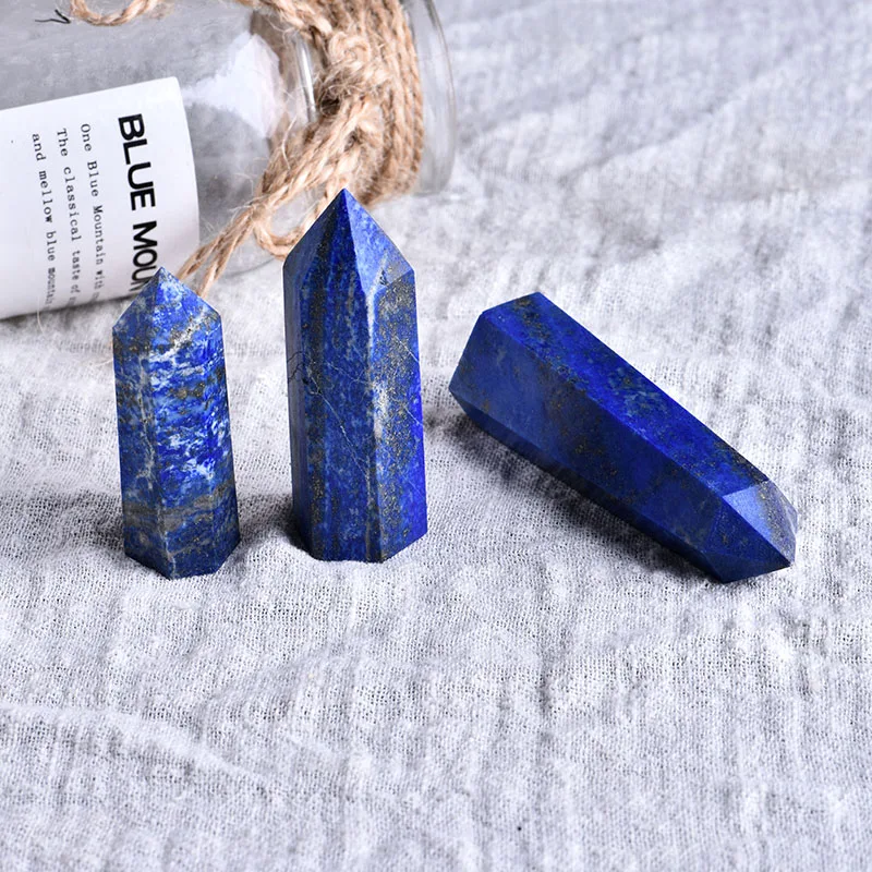 1 шт. натуральный кристалл Lapis шестиугольная колонна КРИСТАЛЛ ТОЧКА минеральный орнамент волшебный ремонт домашнего интерьера DIY подарок украшение