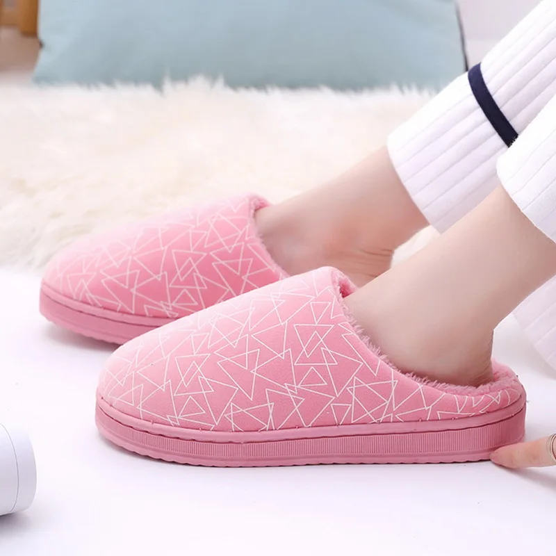 

JODIMITTY Winter Slippers Men Coral Velvet Slippers Housewarm Soft Slippers Home Indoor Cotton Striped Couple Floor Plush Shoes