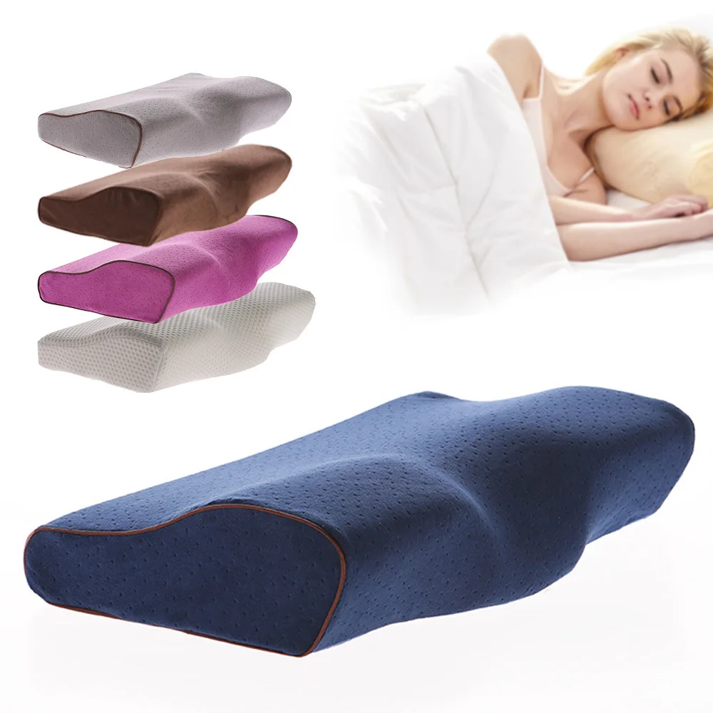 Cama de espuma viscoelástica en forma de almohada, almohada Cervical ergonómica para dormir, cómoda protección del cuello, almohada de espuma de memoria