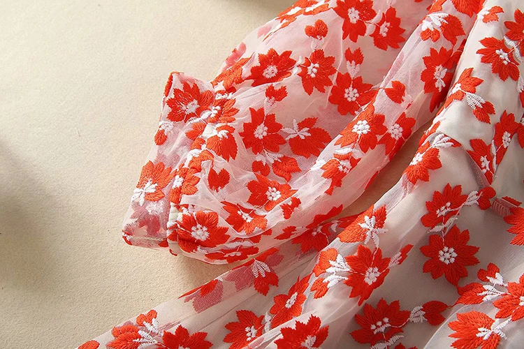 VERDEJULIAY, милые женские платья феи с цветочным рисунком, весна, новинка, роскошная Цветочная вышивка на сетке, пышное женское мини-платье с коротким рукавом