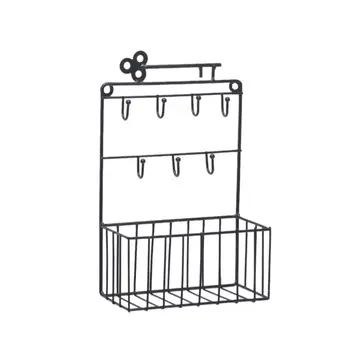 

Wall Mounted Mail and Key Holder 7 Hook Rack Organizer Pocket and Letter Sorter for Entryway Kitchen Home Office Decor