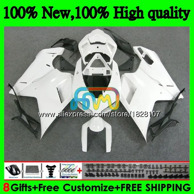 848 1098 для поездок на мотоцикле DUCATI 848R 1098R 1198 07 08 09 10 11 70BS. 18 1098S 848S R 1198S глянец Белый 2007 2008 2009 2010 2011 2012 обтекатель - Цвет: No. 1
