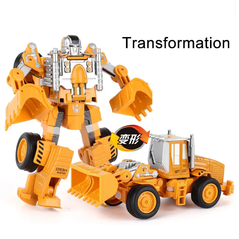 Diecasts игрушечные транспортные средства кран миксер бульдозер Трансформация Робот автомобиль металлический сплав автомобиль экскаватор грузовик модель 2 в 1 детские игрушки