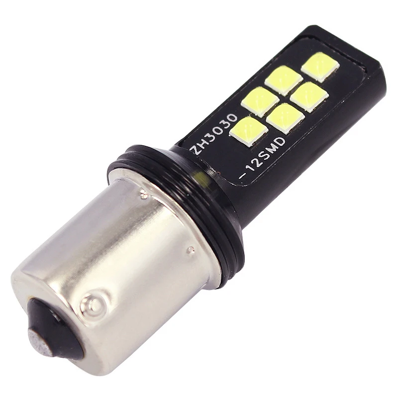 1Pcs car 12LED light S25 1156 3030 12SMD 12V Turn signal Reversing light brake light Reading light For auto Modified Light