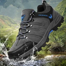 

Mens Comfortable Mountain Climbing Shoes Hunting Tactical BootsNon Slip Waterproof Males Hiking Shoes Nubuck Trekking Sneakers