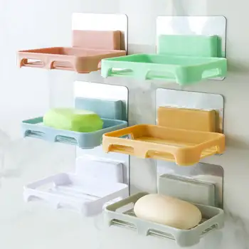 

Case Tray-Holder Soap-Box Dish-Storage Wall-Dishes Shower Bathroom Plate Shelf Sponge Bathroom-Accessories Leaf Drain Non-Slip