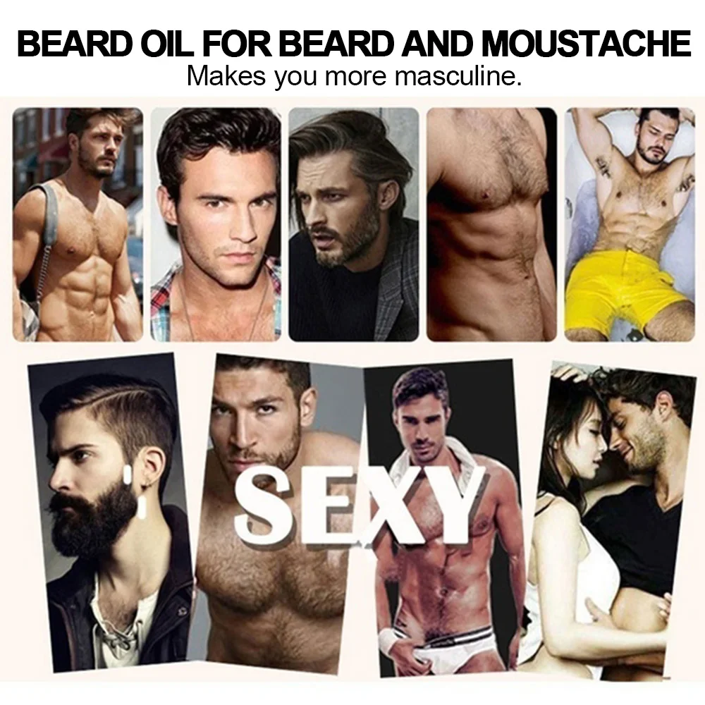 Fashion Beard Growth Fluid Natural Men Moisturize 20ml Moustache Wax Hair Cream Beauty Health Beard Growth Essence for LIDORIA