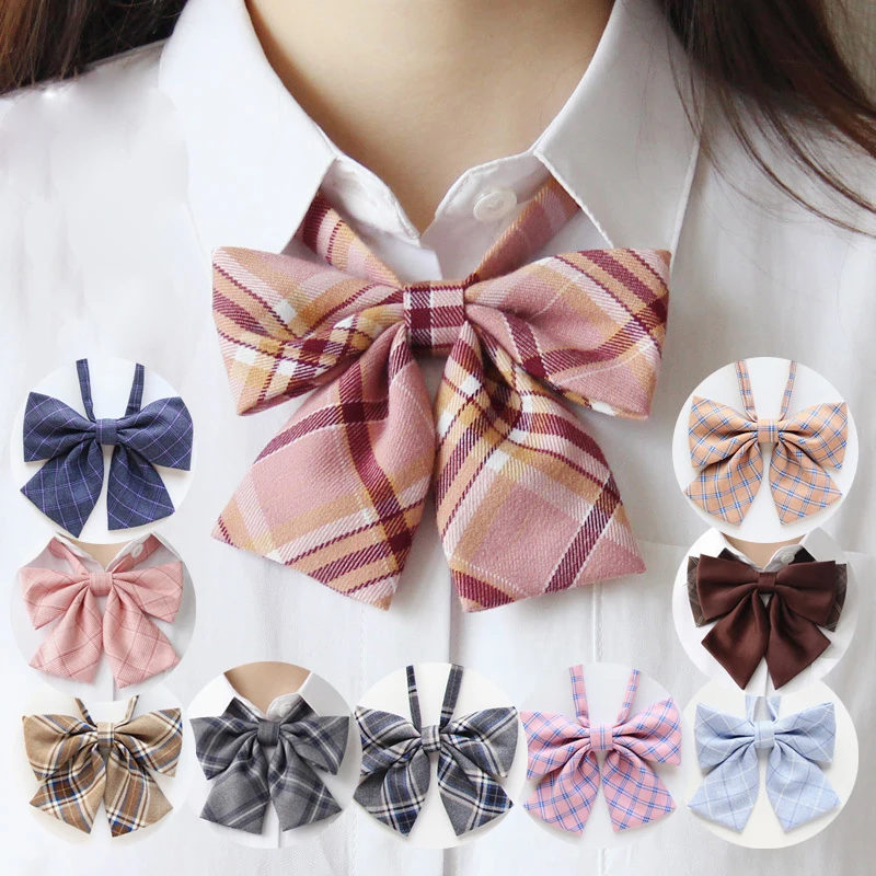 

Hight School Girls & Boy Classics Lattice British BowKnot Tie Japanese Women's JK Uniform Sailor suit Students Cosplay Necktie