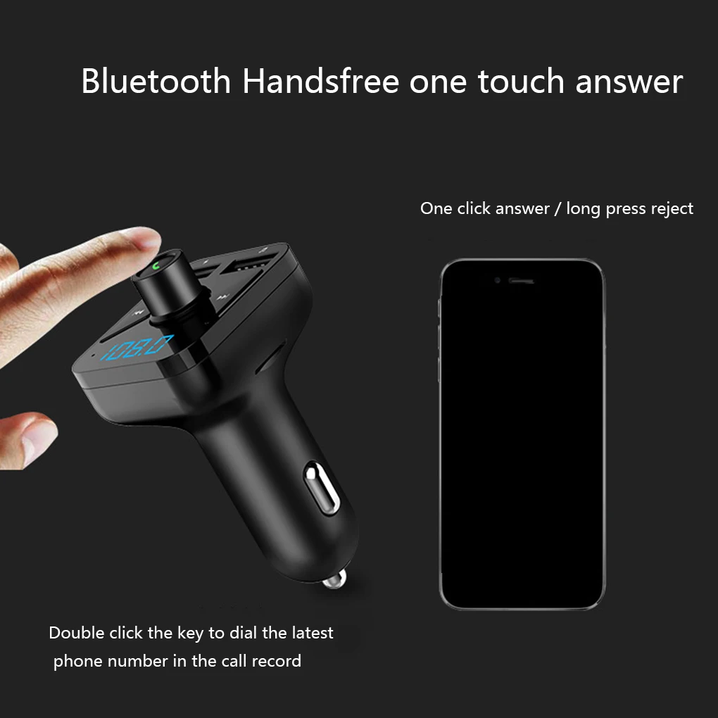 Автомобильный MP3-плеер светодиодный экран Bluetooth Hands-Free Match 3.4A зарядный порт USB поддержка tf-карты