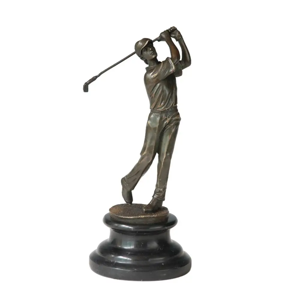 Bronze Golfer Man Statue Sculpture Bronze Modern Male Sport Art