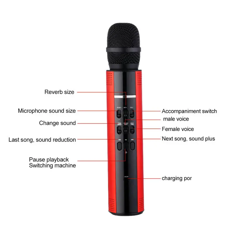 Ручной микрофон караоке микрофон Ktv плеер Bluetooth беспроводной динамик Запись музыки многофункциональные микрофоны