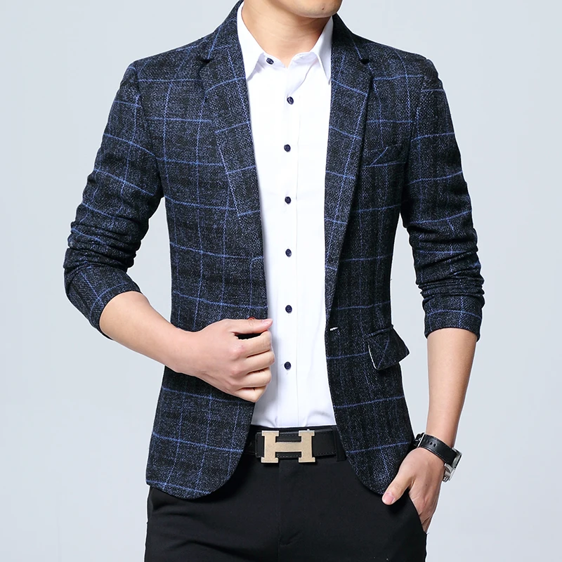 2019 New Brand High Quality Clothing Jacket Men's Plaid Suit Jacket Men Blazer Fashion Slim Male Casual Blazers Men Size M-5XL 2019 New Brand High Quality Clothing Jacket Men's Plaid Suit Jacket Men Blazer Fashion Slim Male Casual Blazers Men Size M-5XL