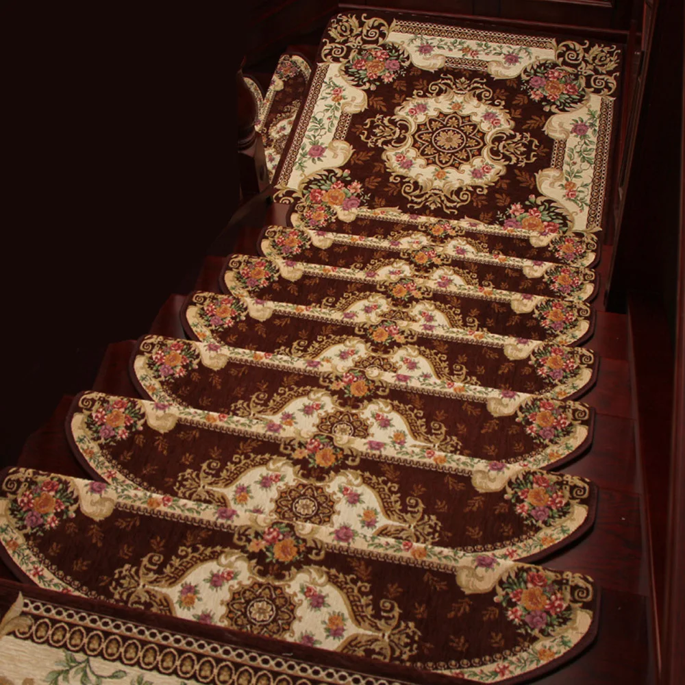 

Stair Carpet rugs Floral Antiskid Non-slip Stair Mat Step Rug Home Non-woven Classic decoration Accessories Vintage European