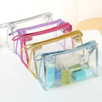 

LKEEP Waterproof Female Cosmetic Bags Transparent Women Make up Bag Portable Ladies Travel Toiletry Bag Zipper Box Fashion Solid