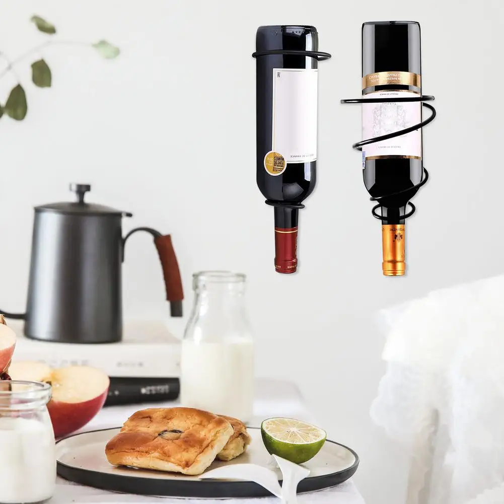 

3 Pcs Iron Wall Mounted Wine Bottle Rack Holder Display Shelf Kitchen Bar Exhibition Storage Organizer Home Decor