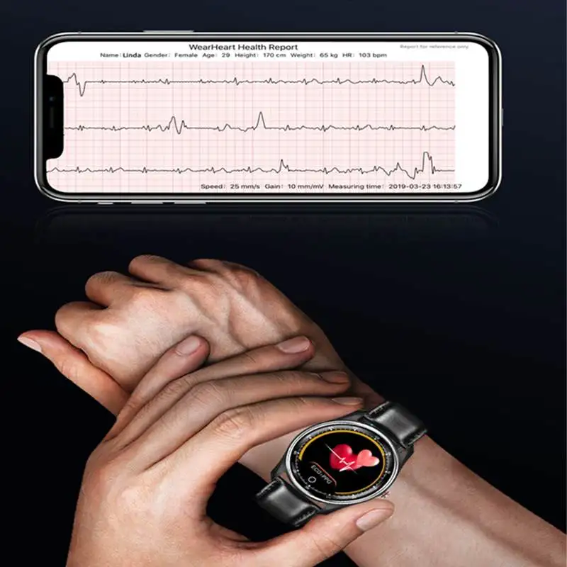 Сенсорные Смарт-часы MX9 ECG+ PPG Смарт-часы с сенсорным экраном HRV отчет сердечного ритма кровяное давление IP68 водонепроницаемый плавательный для мужчин и женщин