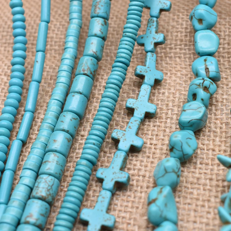 Голубой камень бирюзы драгоценный Свободные Прокладки семян круглые