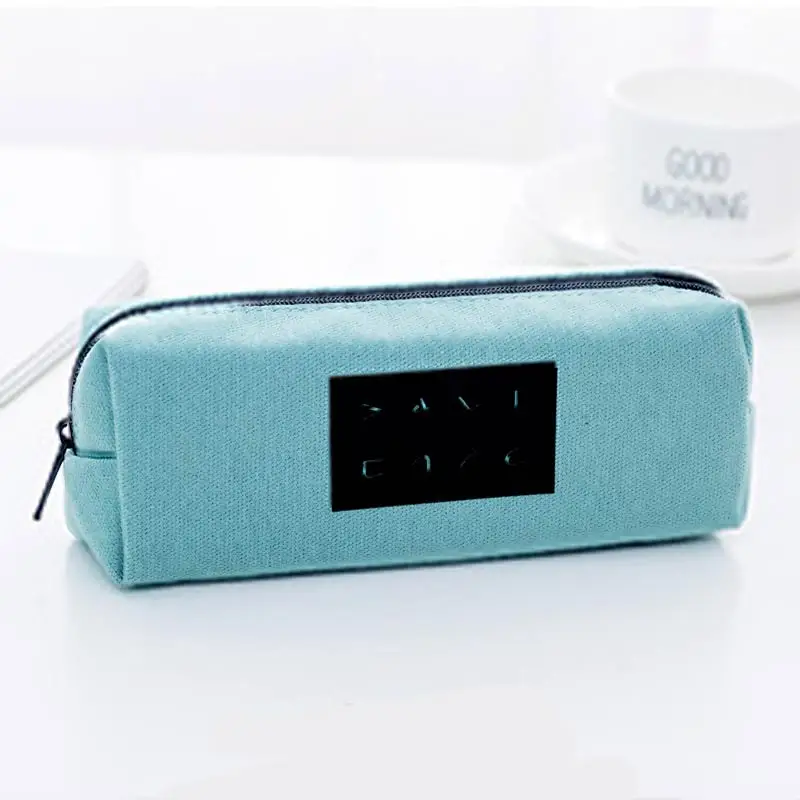 Medium Gray Green В Корейском стиле для девочек, высокого Ёмкость милые холщовые с застежкой-молнией 1 ручка PC коробка креативный пенал для карандашей для школьный пенал школа - Цвет: Medium Gray Green