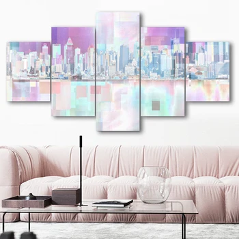 

Laeacco City Simplicity Canvas Prints Painting Home Decoration Wall Art Paintings Pictures For Living Room Bedroom No Frame