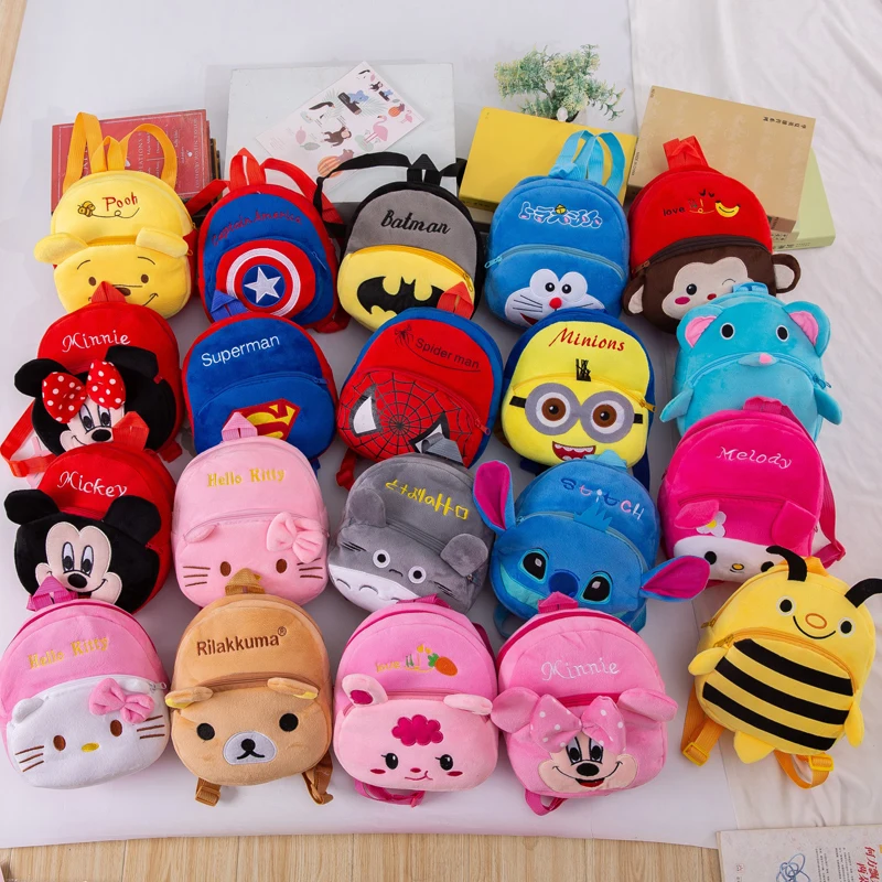 Детский плюшевый рюкзак с героями Диснея мультяшная Игрушка Минни Hello Kitty Человек