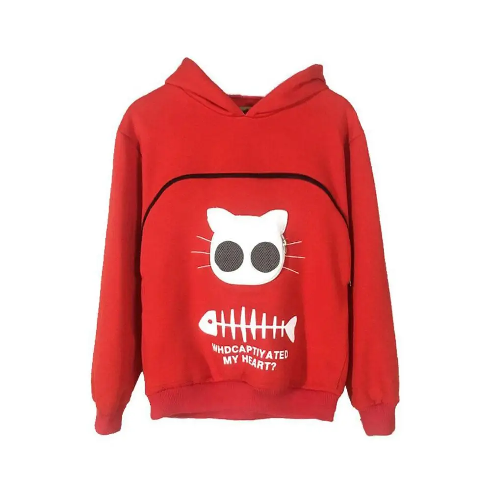 

Women Pet Carrier Sweatshirt Kitten Puppy Holder Animal Pouch Hood Sweatshirt For Children Ladies Girls Clothing In Stock