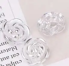 10pcs Crystal Buttons Candy Color Gold Edge Clear Rose Flower Acrylic Buttons for Decoration Handmade Craft Sewing Accessories - Цвет: 10pcs
