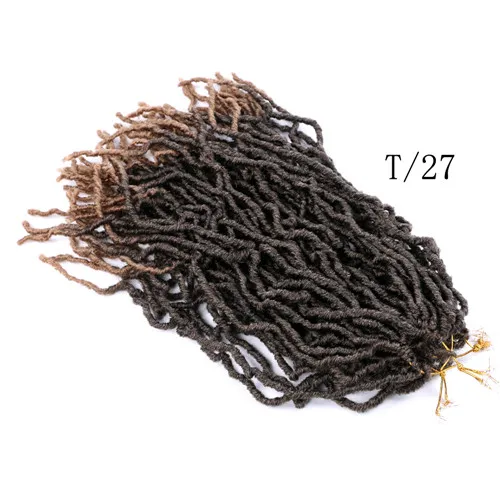 T1B/27 Faux locs Curly вязание крючком косички волосы для наращивания 21 прядь/упаковка Омбре синтетические косички волосы черный коричневый крючком волосы - Цвет: T1B/27