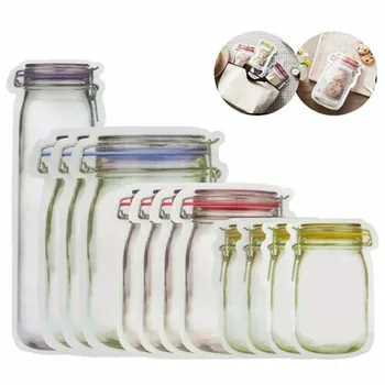 

Self-sealing Bag Portable Sealed Transparent Storage Bag Reusable Snacks Saver Bag Moisture-proof Fresh-keeping Bag L