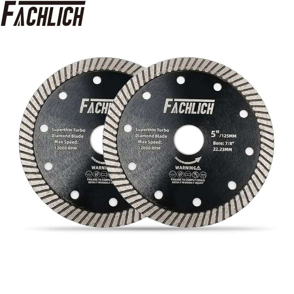 

FACHLICH 1pc Diameter 125mm/5" Diamond Cutting Disc Superthin turbo Saw Blades for Marble Ceramic Tile Granite Wet and Dry