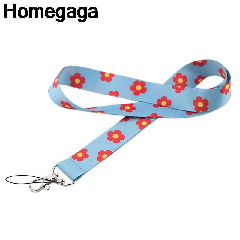 10 шт./лот, Homegaga, красные цветы, аксессуары для ключей, мобильный телефон, USB ID, держатель для ключей, ремни, бирка на шею, ремешок для камеры D2352