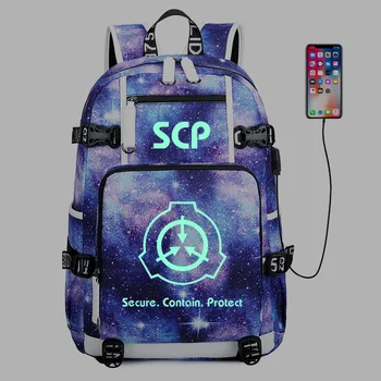 

SCP Secure Contain Protect School Bag Noctilucous Luminous Backpack Student Bag Notebook Daily Backpack Glow In The Dark Mochila