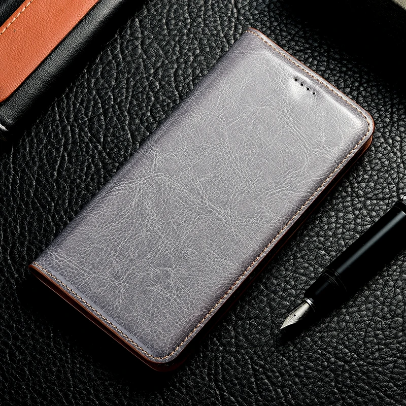 Роскошный чехол из натуральной кожи для sony Xperia XZ XZs XR XZ1 XZ2 XZ3 XZ4 XZ5 Z5 Premium Compact Чехол В Стиле Ретро Crazy Horse откидная крышка - Цвет: Gray