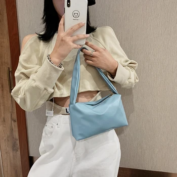 

Fashion Solid Handbag PU Underarm Bag Women Travel Daily Shoulder Tote Purses Youth Ladies Simple Versatile Bag