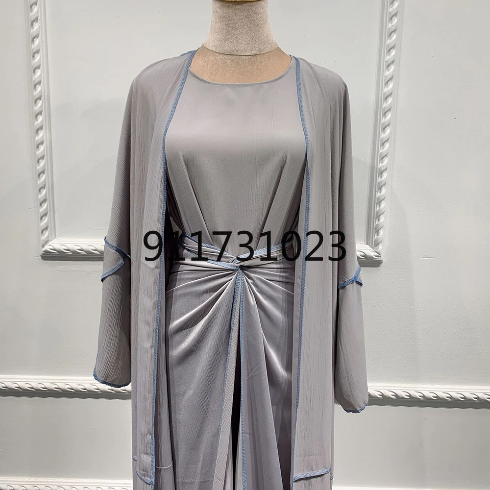 Eid Kaftan Abaya Dubai Turkey Islam Arabic Muslim Dress Sets Robe Longue Kimono Ensemble Femme Musulmane Abayas For Women Caftan |