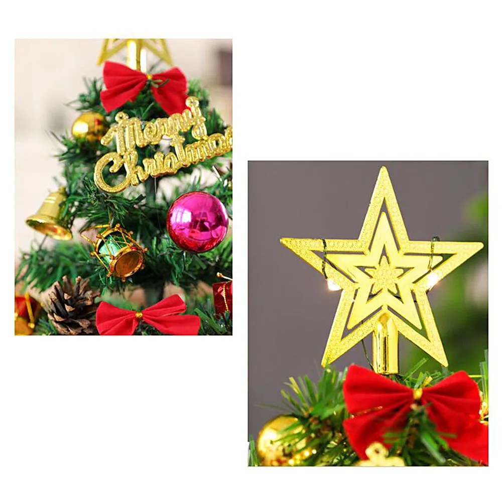 30 см настольная Рождественская елка, искусственная Мини Рождественская сосна, светодиодный светильник и украшения, рождественские