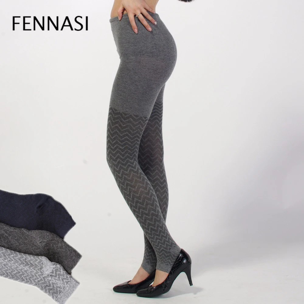 

FENNASI Autumn Winter Sexy Warm Women's Tights Printed Pattern Black Pantyhose Female High Waist Warm Cotton Winter Pantyhose