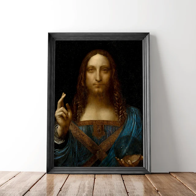 Salvator Mundi by Leonardo da Vinci Classic Painting Printed on Canvas 4