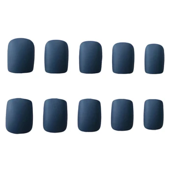 

24pcs Detachable Wearable Matte False Nails Full Cover Short Style Candy Color Fake Nail EY669