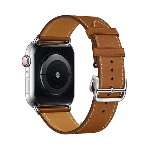 9 Кожаный ремешок для Apple watch band 4 5 44 мм 40 мм iWatch 38 мм 42 мм ремешок из натуральной кожи один тур Браслет Apple watch 3 2 1 42 - Цвет ремешка: 9