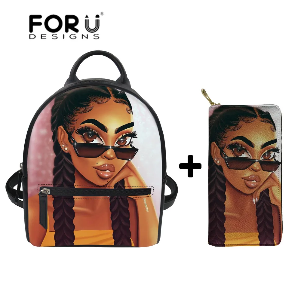 FORUDESIGNS/женский рюкзак на плечо в африканском стиле для девочек черный